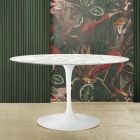 Stół Saarinen Tulip H 73 z owalnym blatem z marmuru Carrara Made in Italy - Scarlet Viadurini