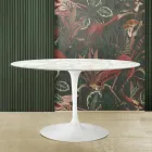 Stolik Tulip Saarinen H 73 z owalnym blatem z marmuru karraryjskiego Made in Italy - Scarlet Viadurini