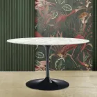 Stolik Tulip Saarinen H 73 z owalnym blatem z marmuru karraryjskiego Made in Italy - Scarlet Viadurini
