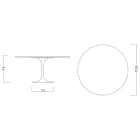 Stolik Tulip Saarinen H 73 Okrągły Ceramiczny Niewidoczny Select Made in Italy - Szkarłatny Viadurini