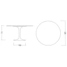 Stolik Tulip Saarinen H 73 Okrągły Ceramiczny Niewidoczny Select Made in Italy - Szkarłatny Viadurini