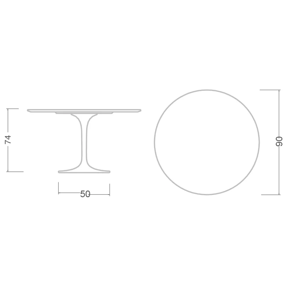 Stolik Tulip Saarinen H 73 Okrągły Ceramiczny Niewidoczny Select Made in Italy - Szkarłatny Viadurini