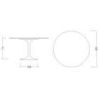 Stół Tulipan Saarinen H 73 Okrągły z ceramiki Marquinia Made in Italy - Szkarłatny Viadurini