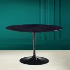Stolik Tulip Saarinen H 73 Okrągły Ceramiczny Noir Laurent Made in Italy - Szkarłatny Viadurini