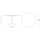 Stół Tulipan Saarinen H 73 Okrągły w Statuary Ceramic Full Vein Made in Italy - Scarlet Viadurini