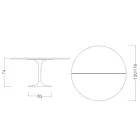 Stół Tulip Saarinen H 74 rozkładany w białym płynnym laminacie Made in Italy - Scarlet Viadurini