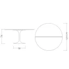 Stół Tulip Saarinen H 74 rozkładany w białym płynnym laminacie Made in Italy - Scarlet Viadurini