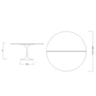 Stół Tulip Saarinen H 74 rozkładany w białym płynnym laminacie Made in Italy - Scarlet Viadurini