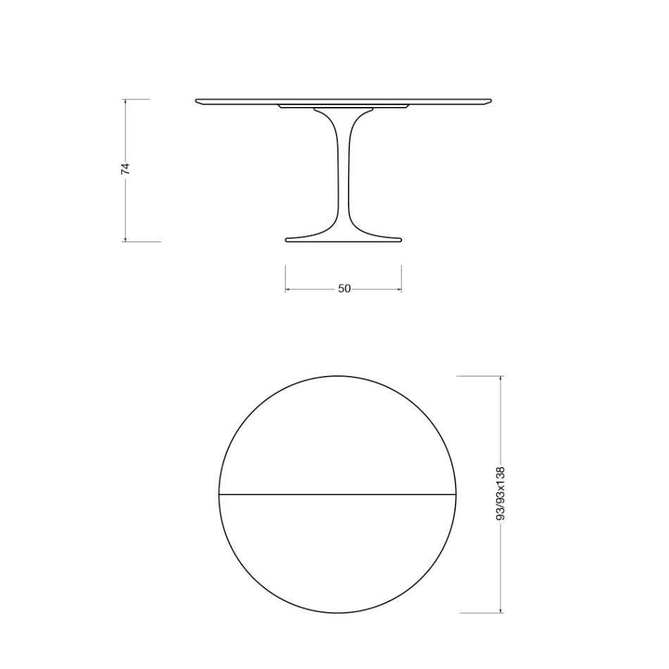 Stół Saarinen Tulip H 74 rozkładany w białym płynnym laminacie Wyprodukowano we Włoszech - szkarłatny Viadurini