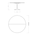 Stół Saarinen Tulip H 74 rozkładany w białym płynnym laminacie Wyprodukowano we Włoszech - szkarłatny Viadurini