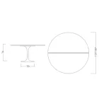 Saarinen Tulip Stół H 74 Rozkładany w Czarnym Płynnym Laminacie Made in Italy - Scarlet Viadurini