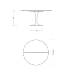 Stół Saarinen Tulip H 74 rozkładany z czarnego płynnego laminatu Wyprodukowano we Włoszech - szkarłatny Viadurini