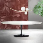 Stół Saarinen Tulip H 74 cm rozkładany w kolorze białym Florim Ceramic - Scarlet Viadurini