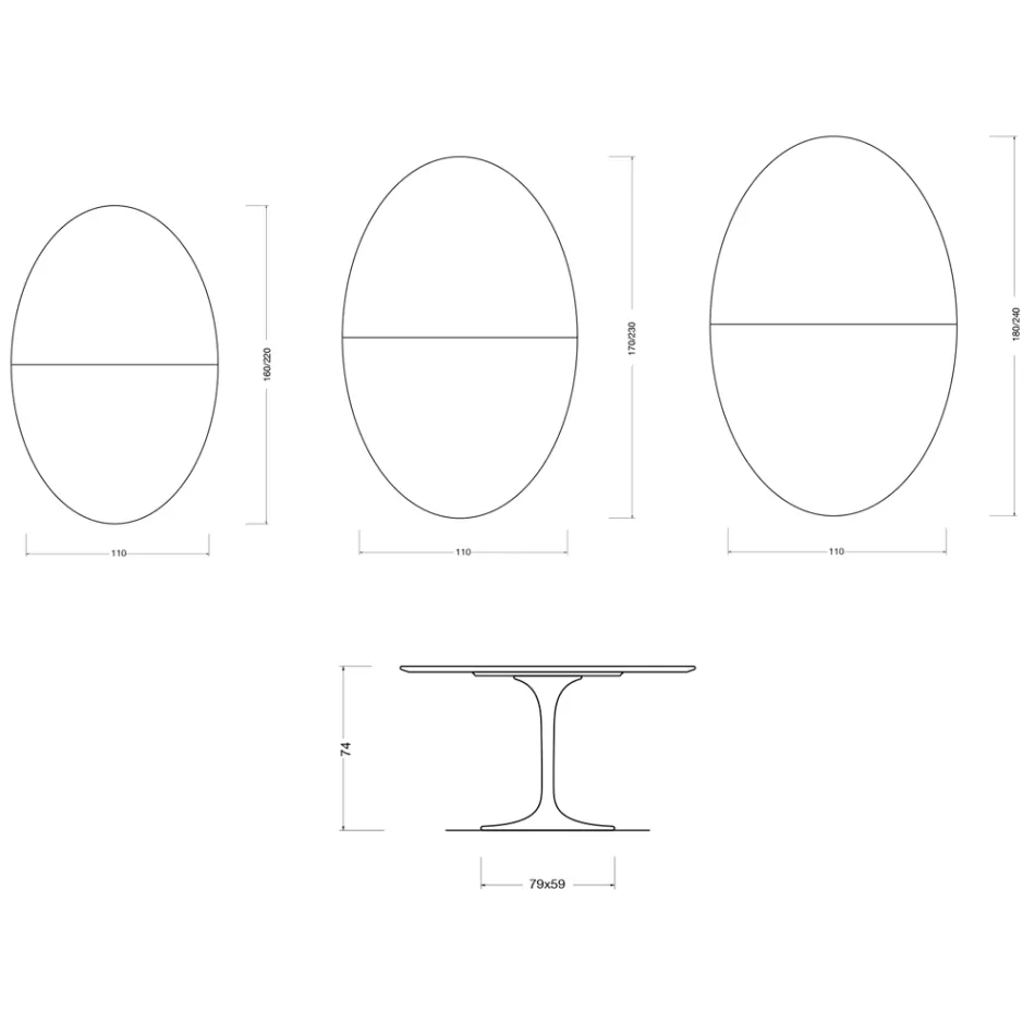 Stół Saarinen Tulip H 74 cm rozkładany w kolorze białym Florim Ceramic - Scarlet Viadurini