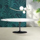Stół Saarinen Tulip H 74 cm rozkładany w kolorze Florim Ceramic Gloss White - Scarlet Viadurini