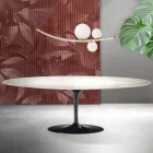 Stół Saarinen Tulip H 74 cm rozkładany w kolorze Florim Calacatta Gold Matt Ceramic - Scarlet Viadurini