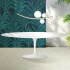 Stolik Saarinen Tulip H 74 cm w połyskującej białej ceramice Florim - Scarlet Viadurini