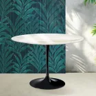 Stolik Saarinen Tulip H 74 cm z ceramiki Florim Calacatta Gold Gloss w kolorze szkarłatnym Viadurini