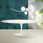 Stolik Saarinen Tulip H 74 cm z ceramiki Florim Calacatta Gold Gloss w kolorze szkarłatnym Viadurini