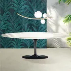 Stolik Saarinen Tulip H 74 cm z ceramiki Florim Calacatta Gold Gloss w kolorze szkarłatnym Viadurini