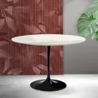 Stolik Saarinen Tulip H 74 cm z ceramiki Florim Calacatta Gold Matt - Scarlet Viadurini