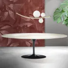 Stolik Saarinen Tulip H 74 cm z ceramiki Florim Calacatta Gold Matt - Scarlet Viadurini