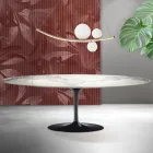Stół Saarinen Tulip wys. 74 cm z matowej ceramiki Florim Statuario - szkarłat Viadurini