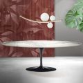 Stół Saarinen Tulip wys. 74 cm z matowej ceramiki Florim Statuario - szkarłatny