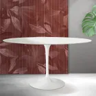 Stolik Tulip Saarinen H 74 cm okrągły z białej ceramiki Florim - Scarlet Viadurini