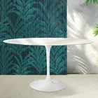 Stolik Saarinen Tulip H 74 cm okrągły z ceramiki Florim Calacatta Gold Gloss w kolorze szkarłatnym Viadurini