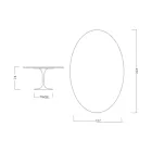 Stolik Tulip Saarinen H 74 owalny z marmuru karraryjskiego Statuarietto Made in Italy - Scarlet Viadurini