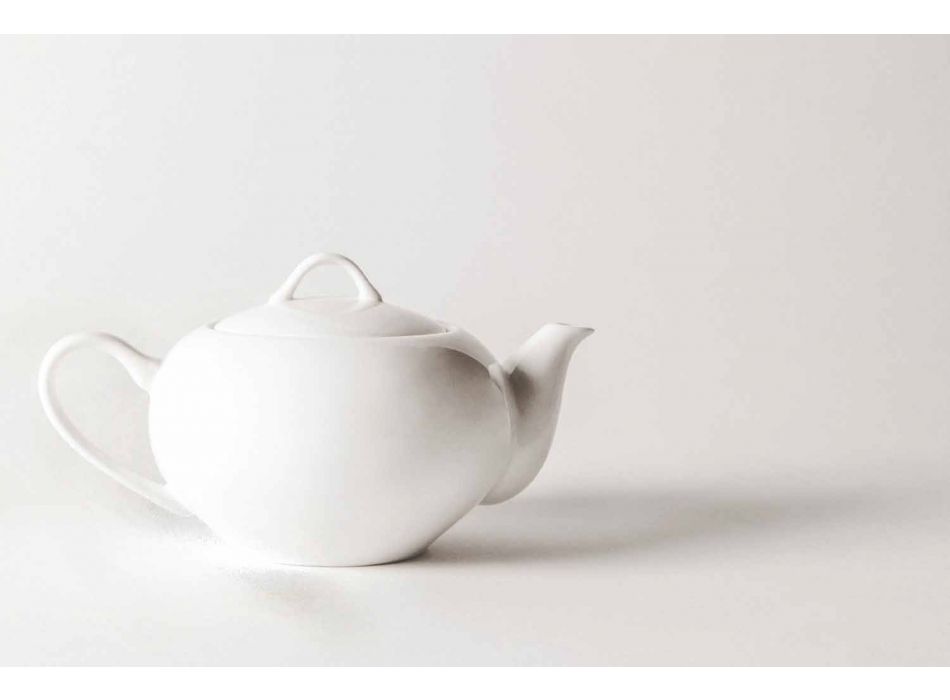 Filiżanki do herbaty do układania w stosy Serwis śniadaniowy 14 sztuk w porcelanie - Romilda Viadurini