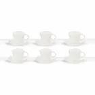 Filiżanki do herbaty w białej porcelanie zdobione 6 sztuk Shabby Design - Rafiki Viadurini