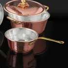 Stożkowa, ręcznie cynowana patelnia miedziana i uchwyt Made in Italy 22 cm - Mariassunta Viadurini