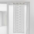 Biała szklana zasłona z jasnego lnu z gotyckim haftem bawełnianym - Gegia Viadurini