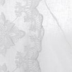 Lekka lniana zasłona z organzą i białym luksusowym włoskim haftem - Marinella Viadurini