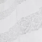 Biała lniana zasłona z haftem z organzy i odrapanym wzorem Made in Italy - Marpessa Viadurini