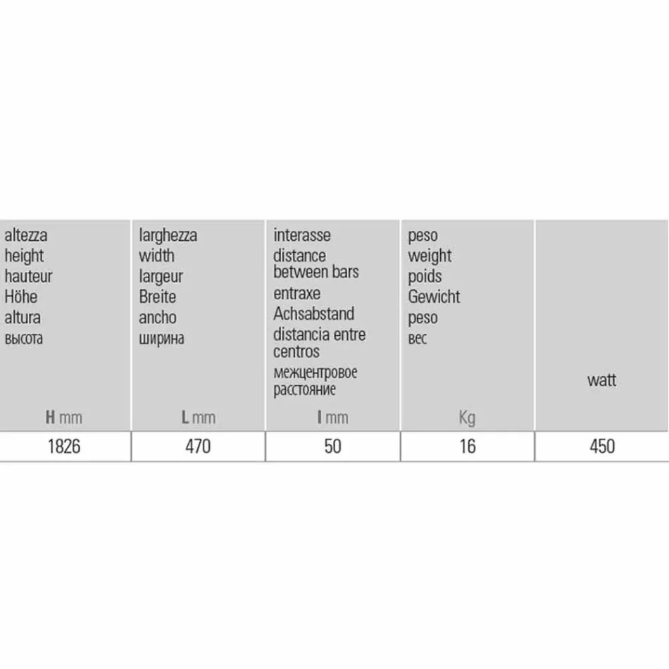 Pionowy grzejnik łazienkowy elektryczny podłogowy 450 Watt - Ottolungo Viadurini