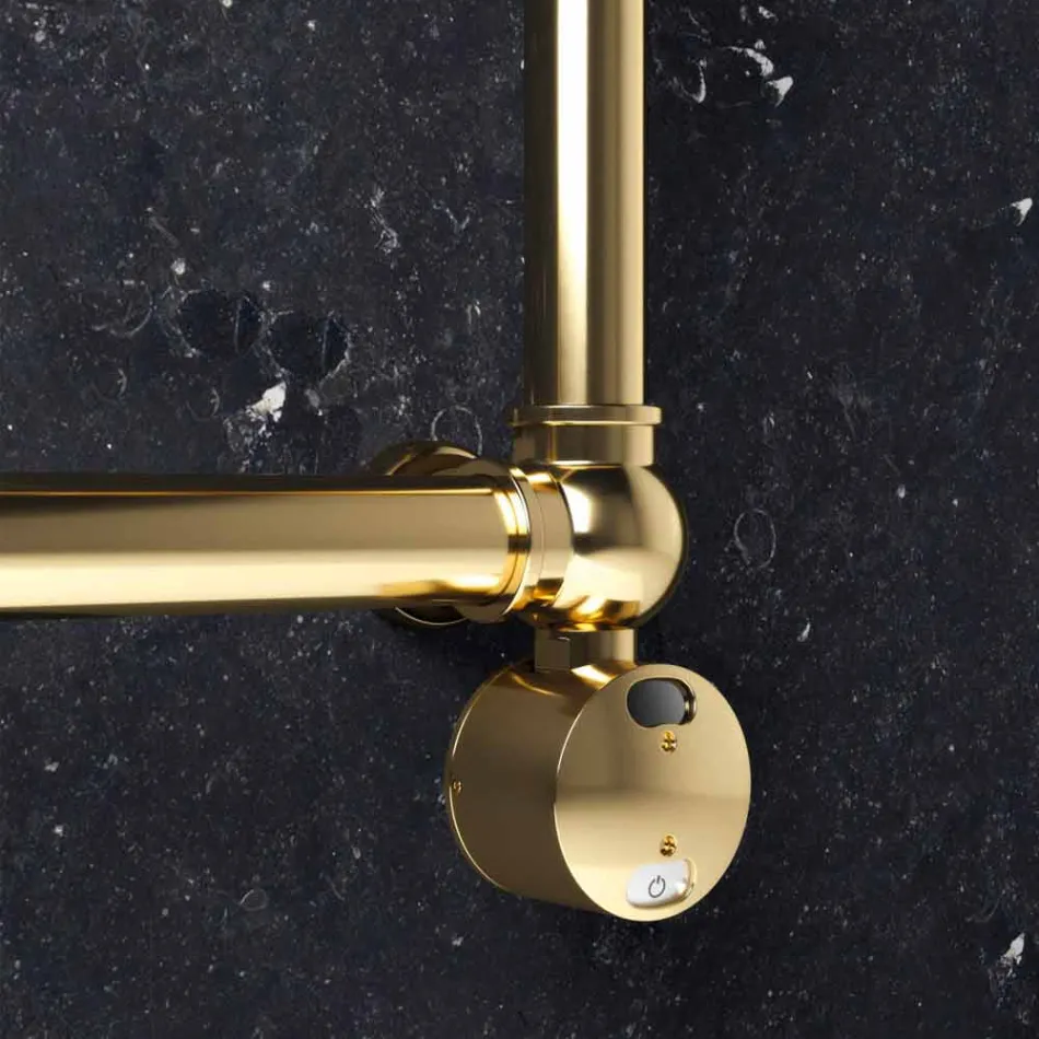 Elektryczny grzejnik modułowy z chromowanego lub złotego mosiądzu o mocy 200 W - Cezar Viadurini