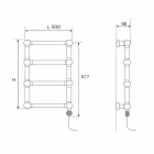 Elektryczny grzejnik modułowy z chromowanego lub złotego mosiądzu o mocy 200 W - Cezar Viadurini