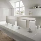 Nowoczesny grzejnik elektryczny montowany do podłogi w białym szkle typu Star Viadurini