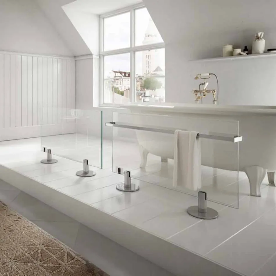 Zaprojektuj podłogowy grzejnik elektryczny w przezroczystym szkle typu Star Viadurini