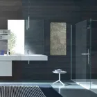 Elektryczny grzejnik ze szkła hartowanego z kamiennym wykończeniem Jonny Viadurini