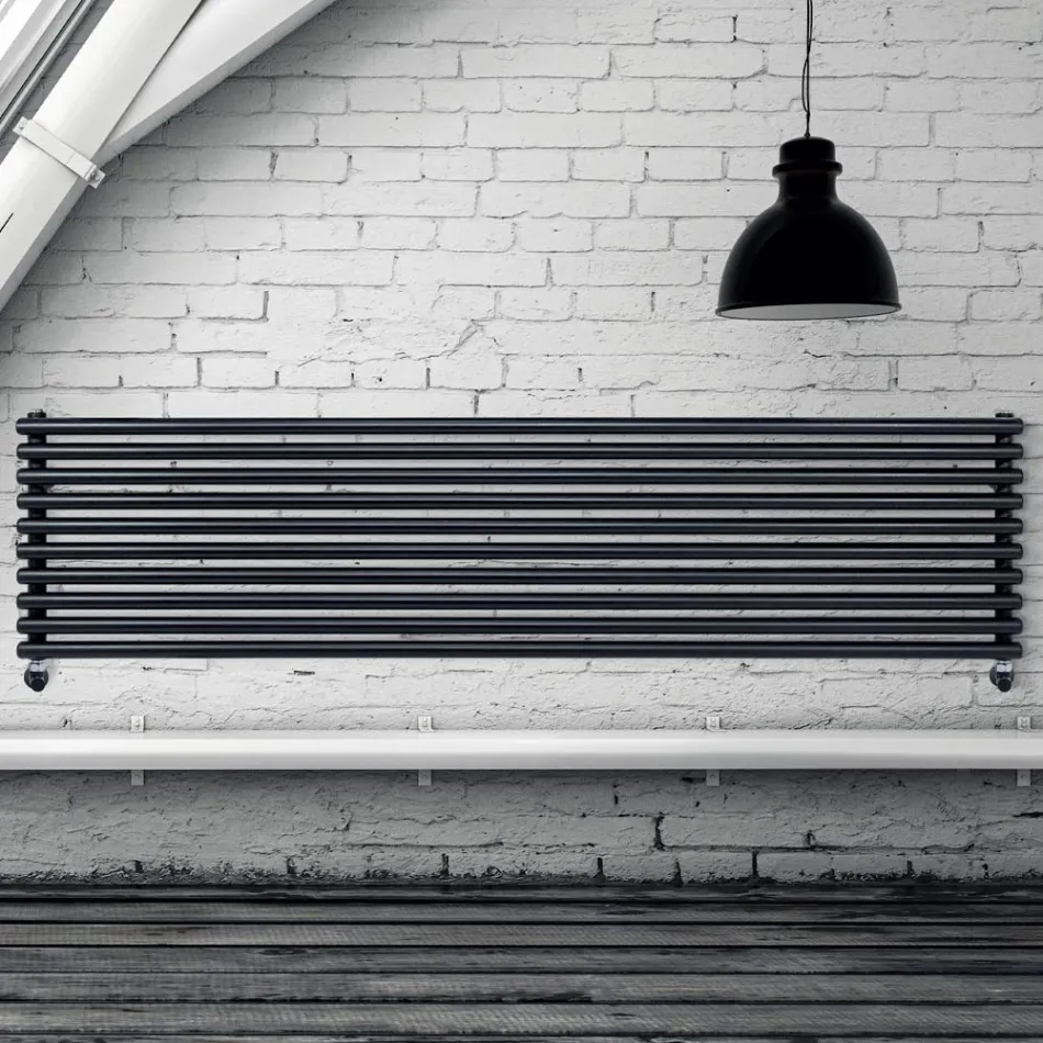 Grzejnik hydrauliczny z kolektorami pionowymi i rurami poziomymi - Złożony Viadurini