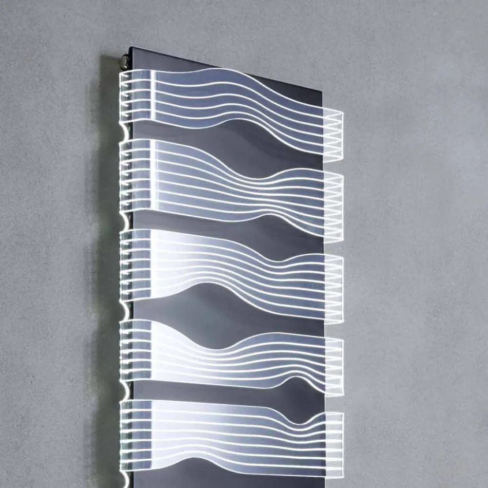 Zaprojektuj grzejnik hydrauliczny do salonu lub łazienki z diodą LED 839 W - połysk Viadurini