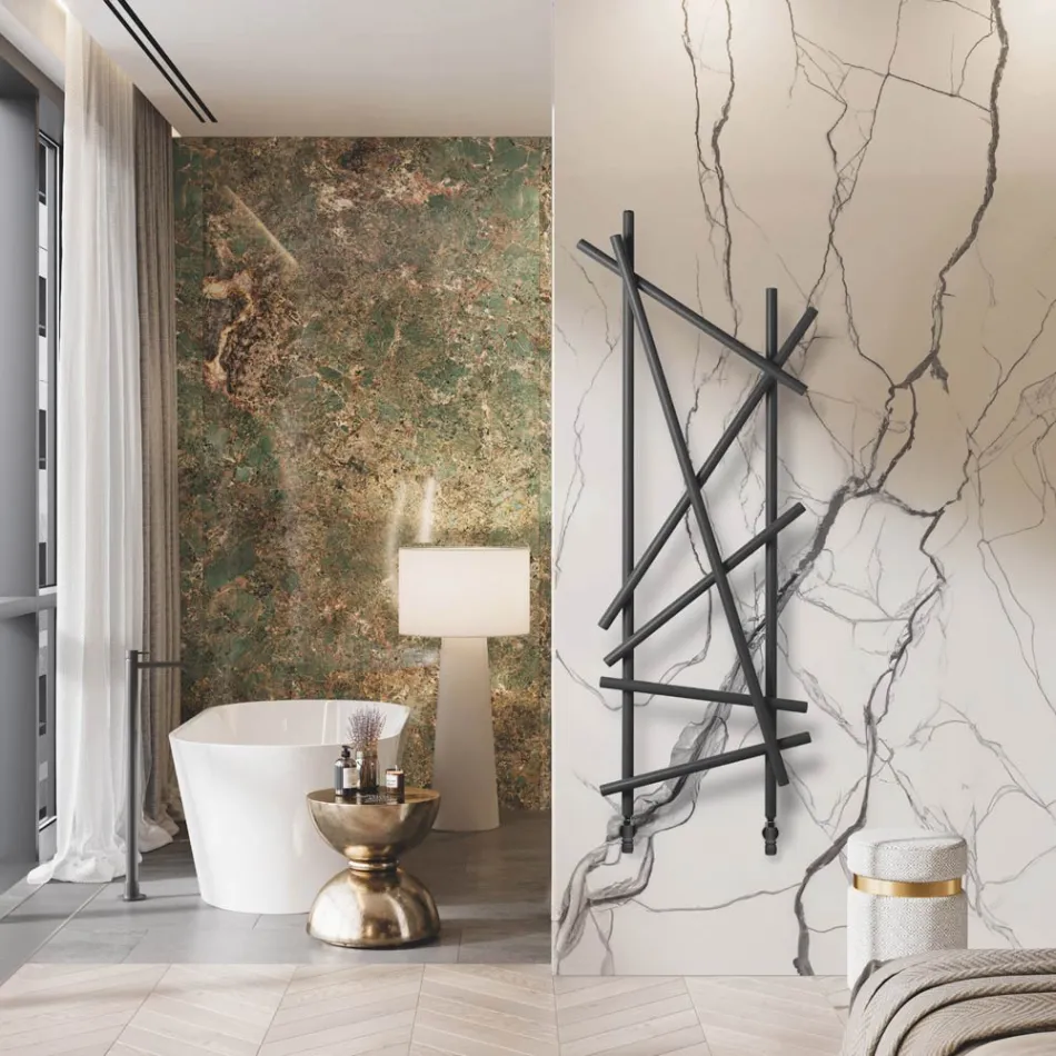 Stalowy grzejnik hydrauliczny z rurami o przekroju okrągłym Made in Italy - losowy Viadurini