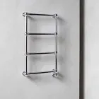 Elektryczny podgrzewacz do ręczników, chrom, mosiężny wzór 200 W - Caesar Viadurini