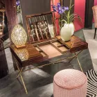 Nowoczesna toaletka z otwieranym blatem z polerowanego drewna hebanowego Ada 3 Viadurini