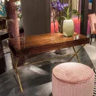 Nowoczesna toaletka z otwieranym blatem z polerowanego drewna hebanowego Ada 3 Viadurini