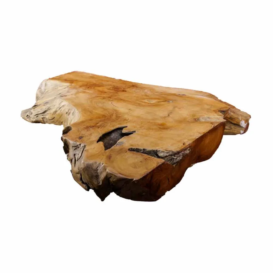 Zawieszony blat łazienkowy z litego drewna tekowego, unikalny kawałek - idealny Viadurini